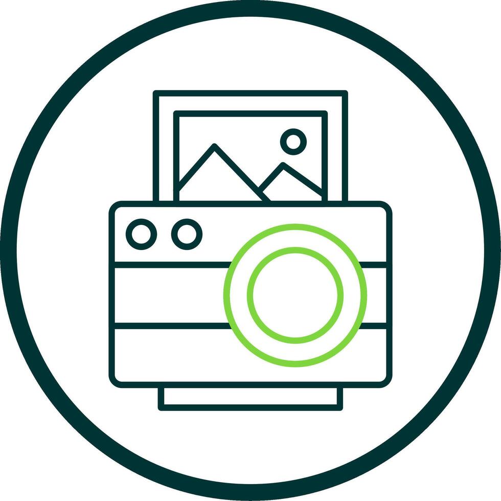 Photo Line Circle Icon vector