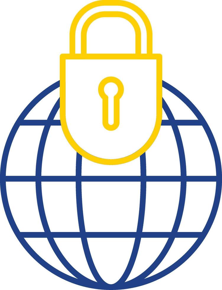 Global Security Line Two Color Icon vector