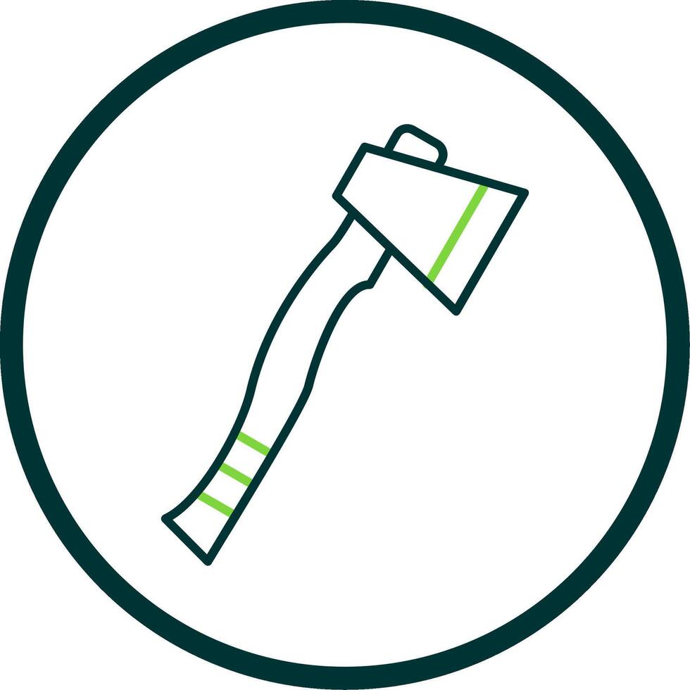 Hatchet Line Circle Icon vector