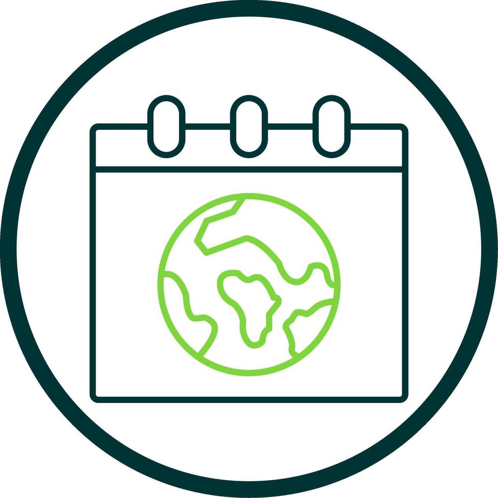 Earth Day Line Circle Icon vector