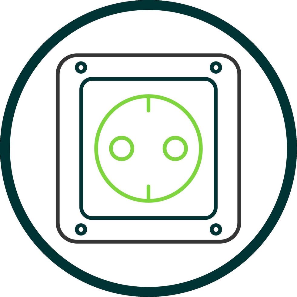 Socket Line Circle Icon vector