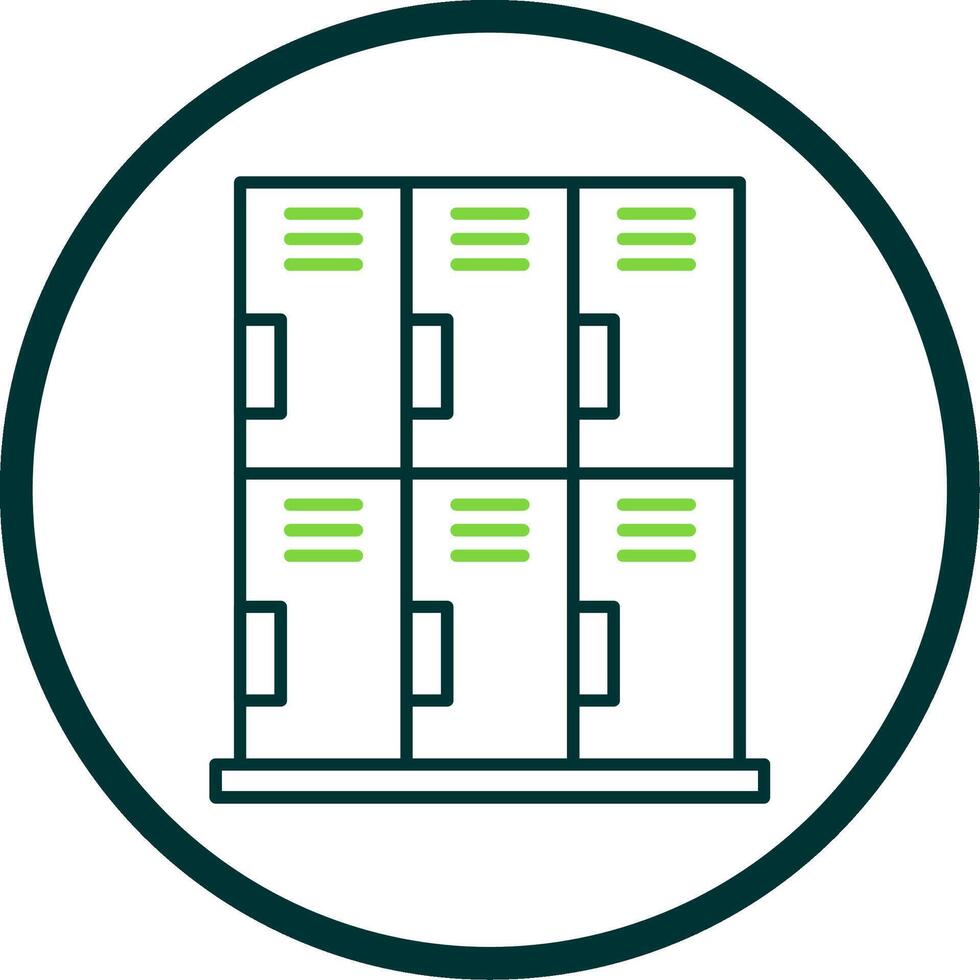 Locker Line Circle Icon vector