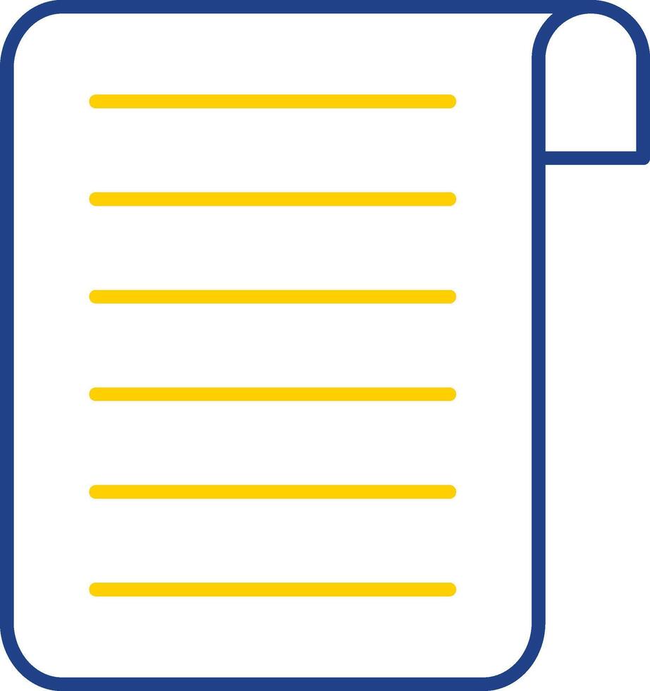 Document Line Two Color Icon vector