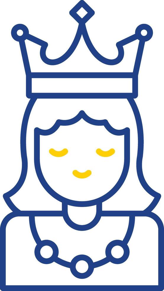 Princess Line Two Color Icon vector