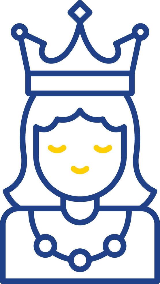 Princess Line Two Color Icon vector