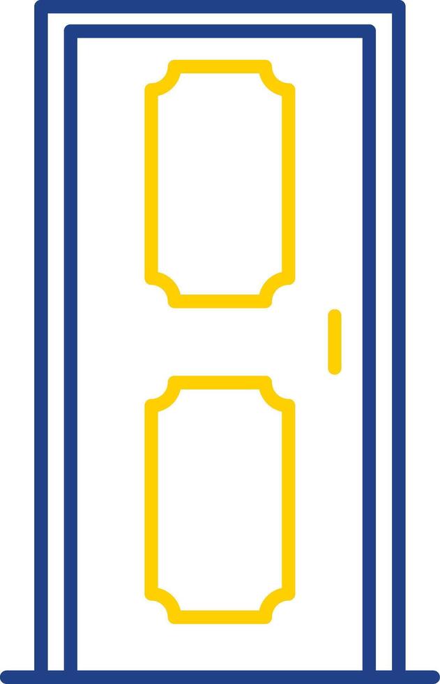 Door Line Two Color Icon vector