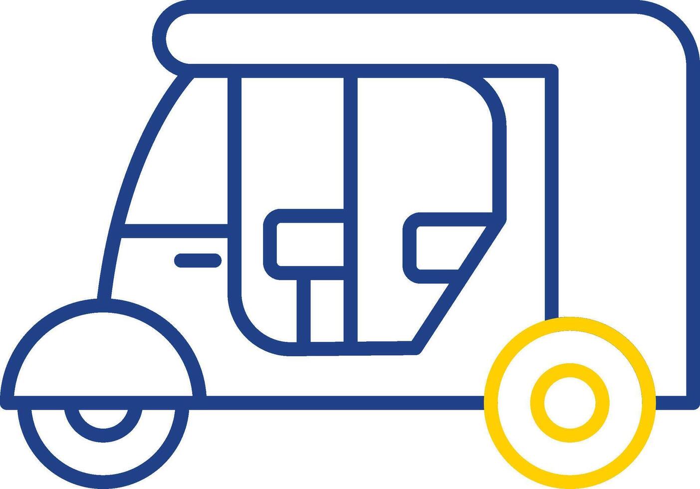 Rickshaw Line Two Color Icon vector