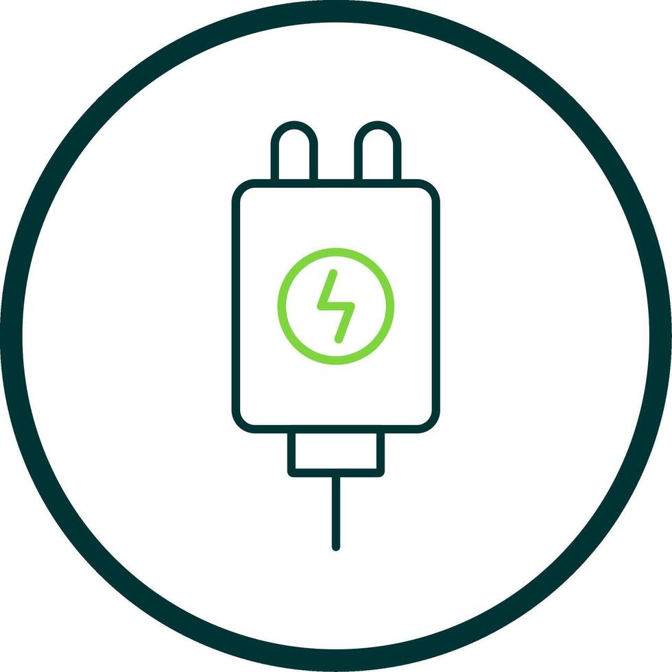 Adapter Line Circle Icon vector