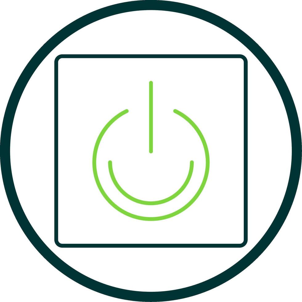Turn On Line Circle Icon vector