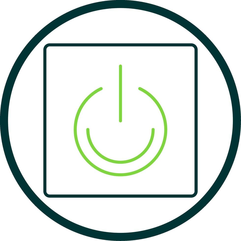 Turn On Line Circle Icon vector