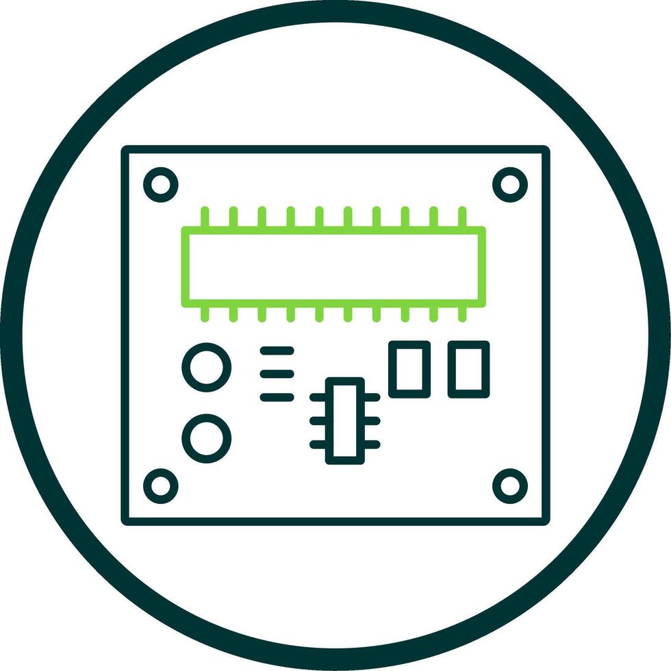 Pcb Board Line Circle Icon vector