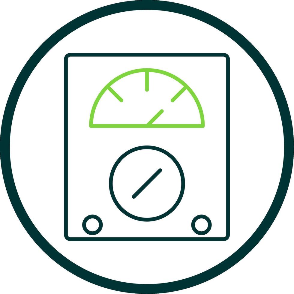 Voltmeter Line Circle Icon vector