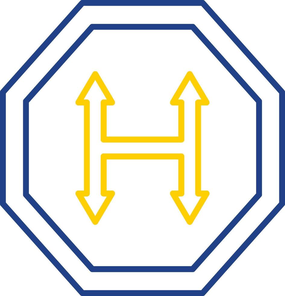 Junction Line Two Color Icon vector