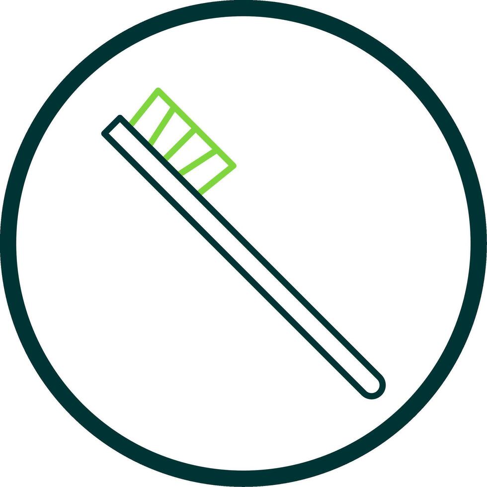 Toothbrush Line Circle Icon vector