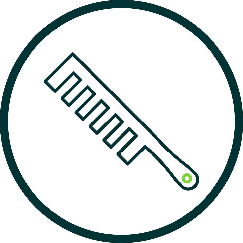 Hair Comb Line Circle Icon vector
