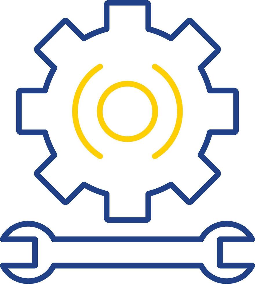 Gear Line Two Color Icon vector