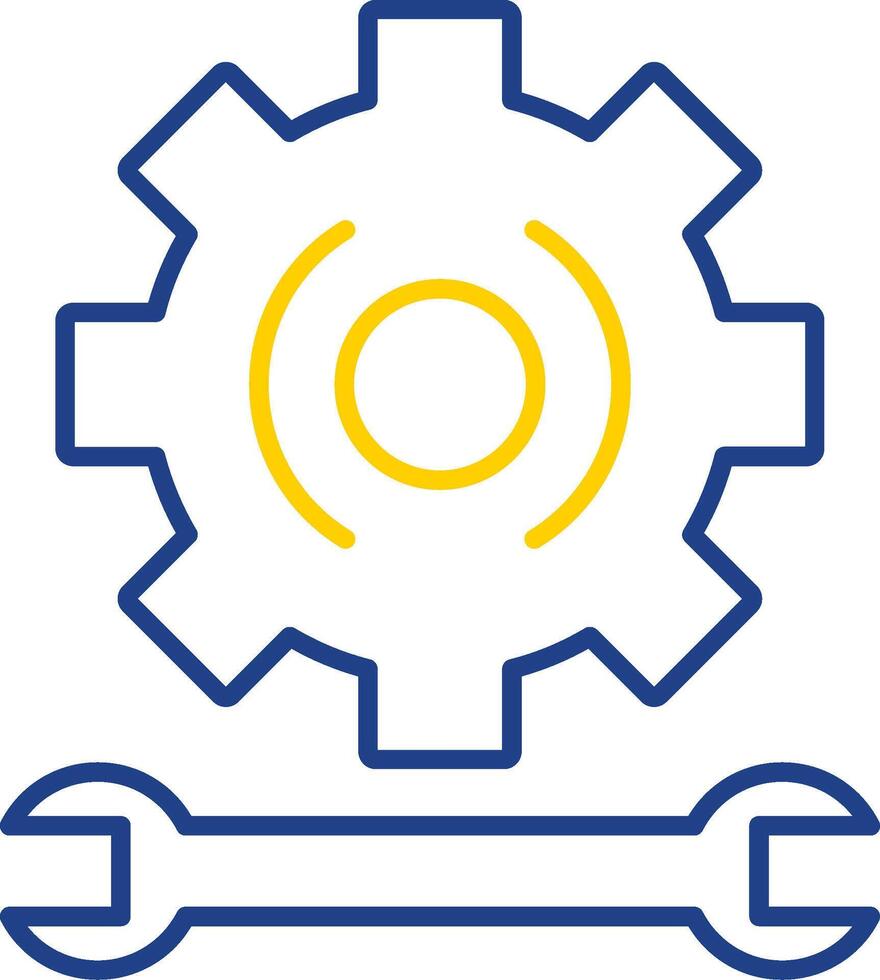 Gear Line Two Color Icon vector