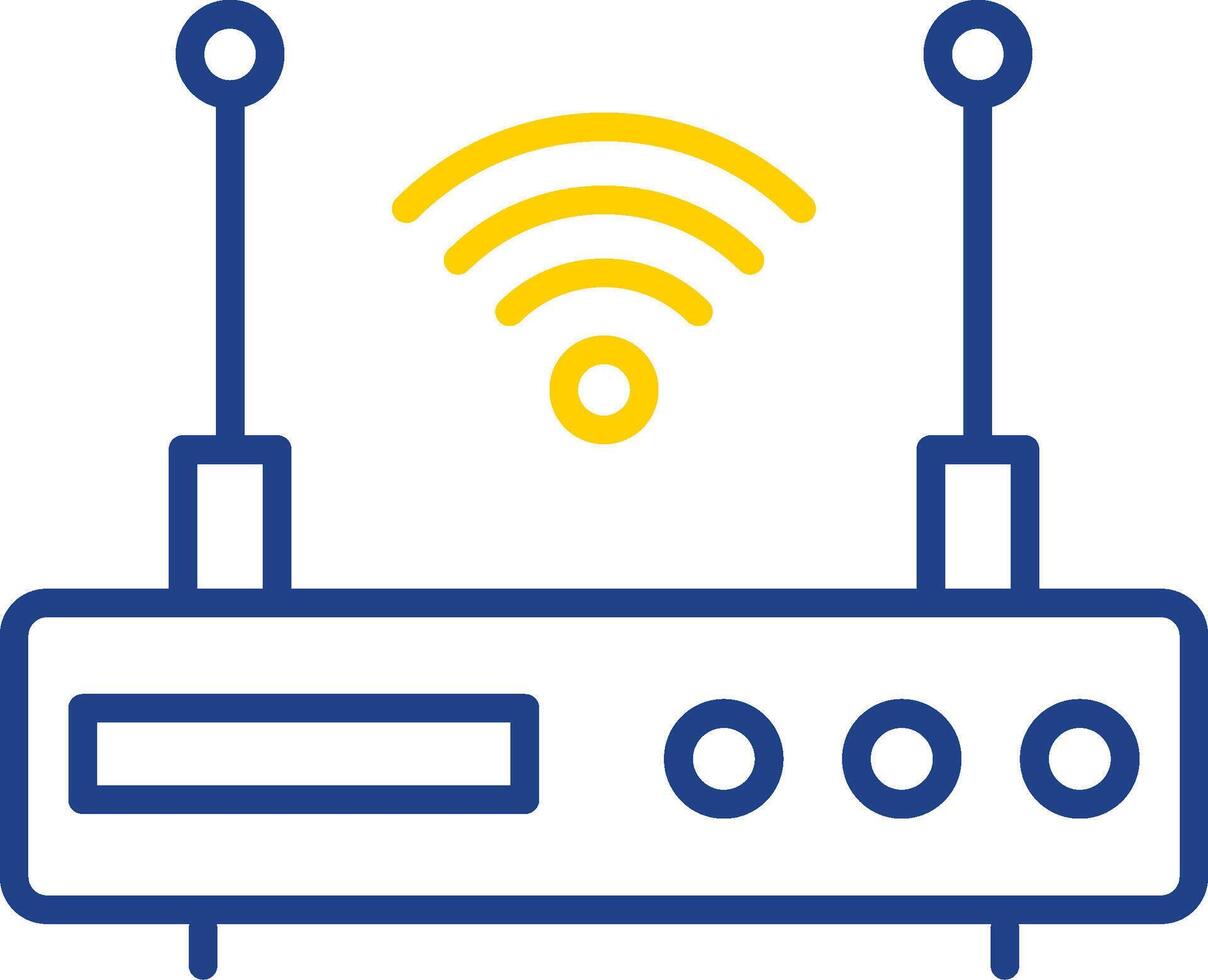 Modem Line Two Color Icon vector