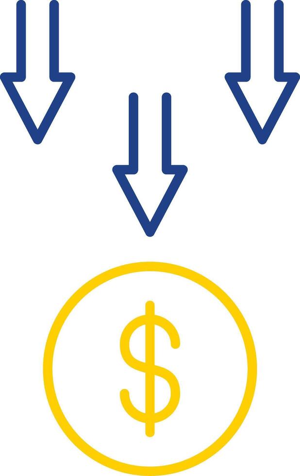 Bankruptcy Line Two Color Icon vector