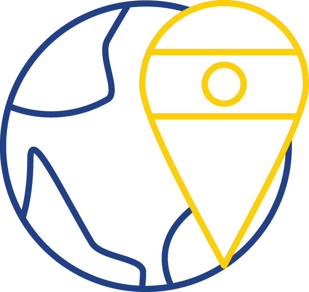 Location Line Two Color Icon vector