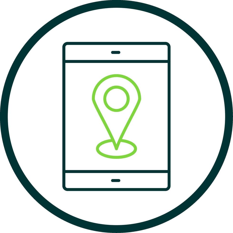 Mobile Gps Line Circle Icon vector