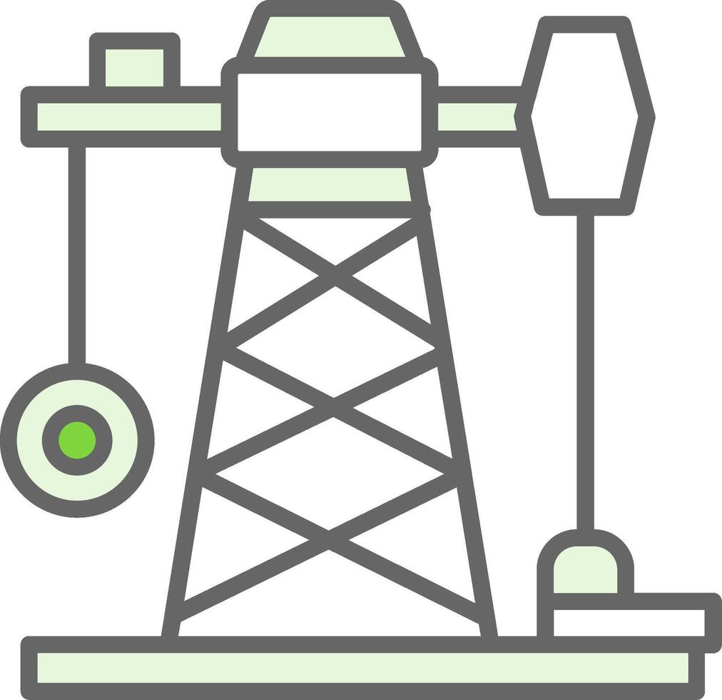Oil Mining Fillay Icon vector