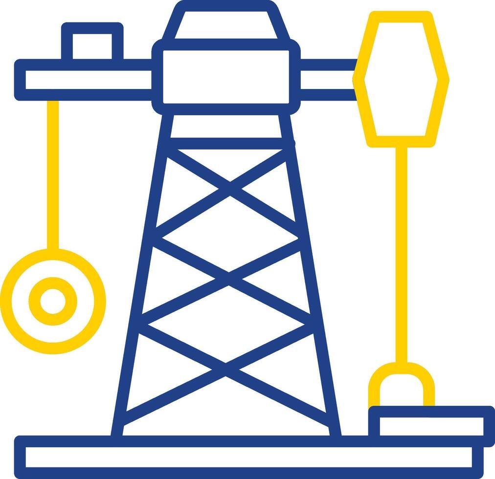 petróleo minería línea dos color icono vector