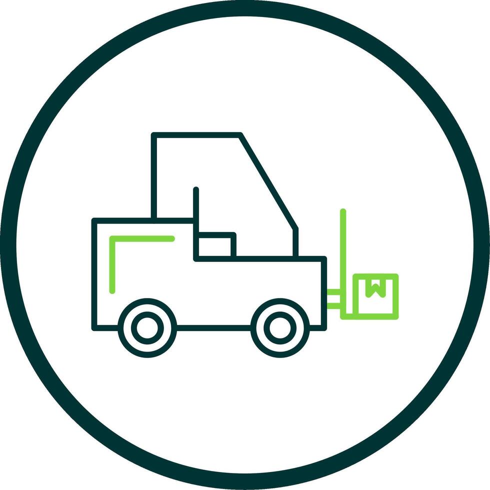 Forklift Line Circle Icon vector