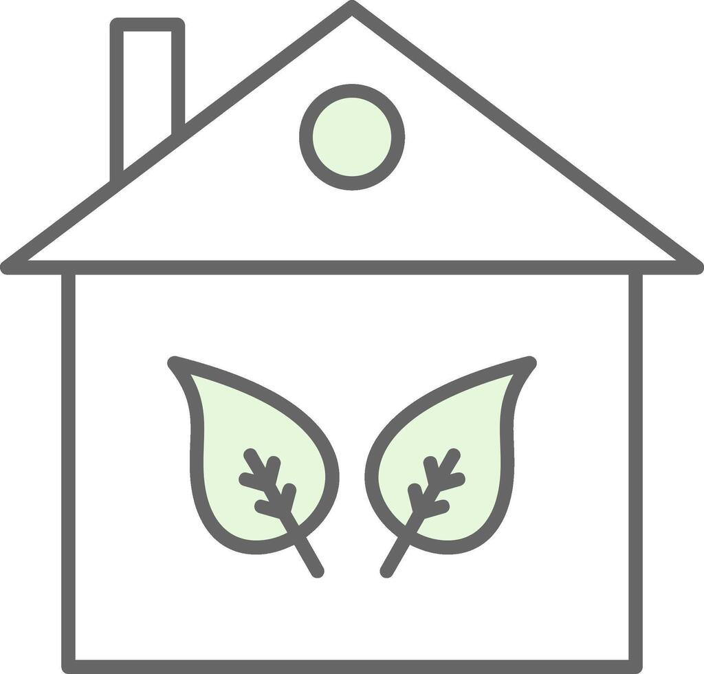 Eco Home Fillay Icon vector