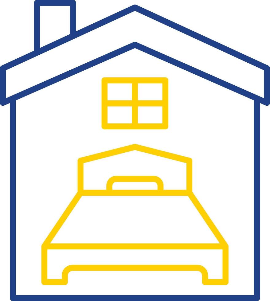 Bedroom Line Two Color Icon vector