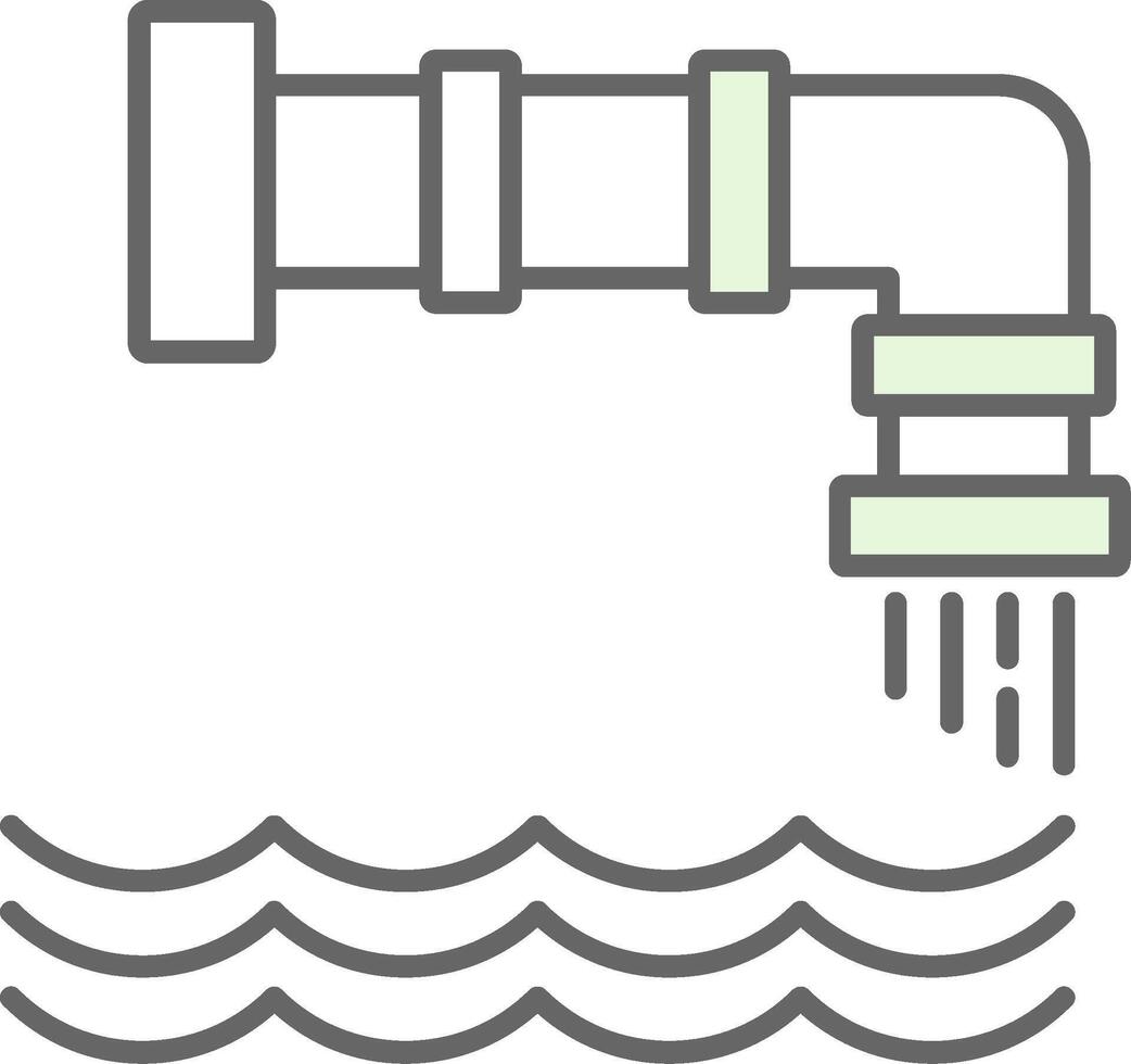 Water Pollution Fillay Icon vector