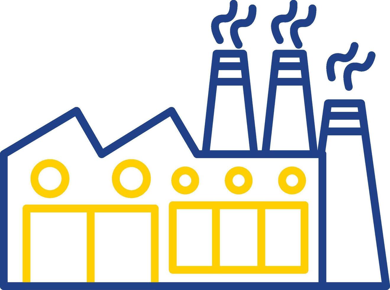 Factory Line Two Color Icon vector