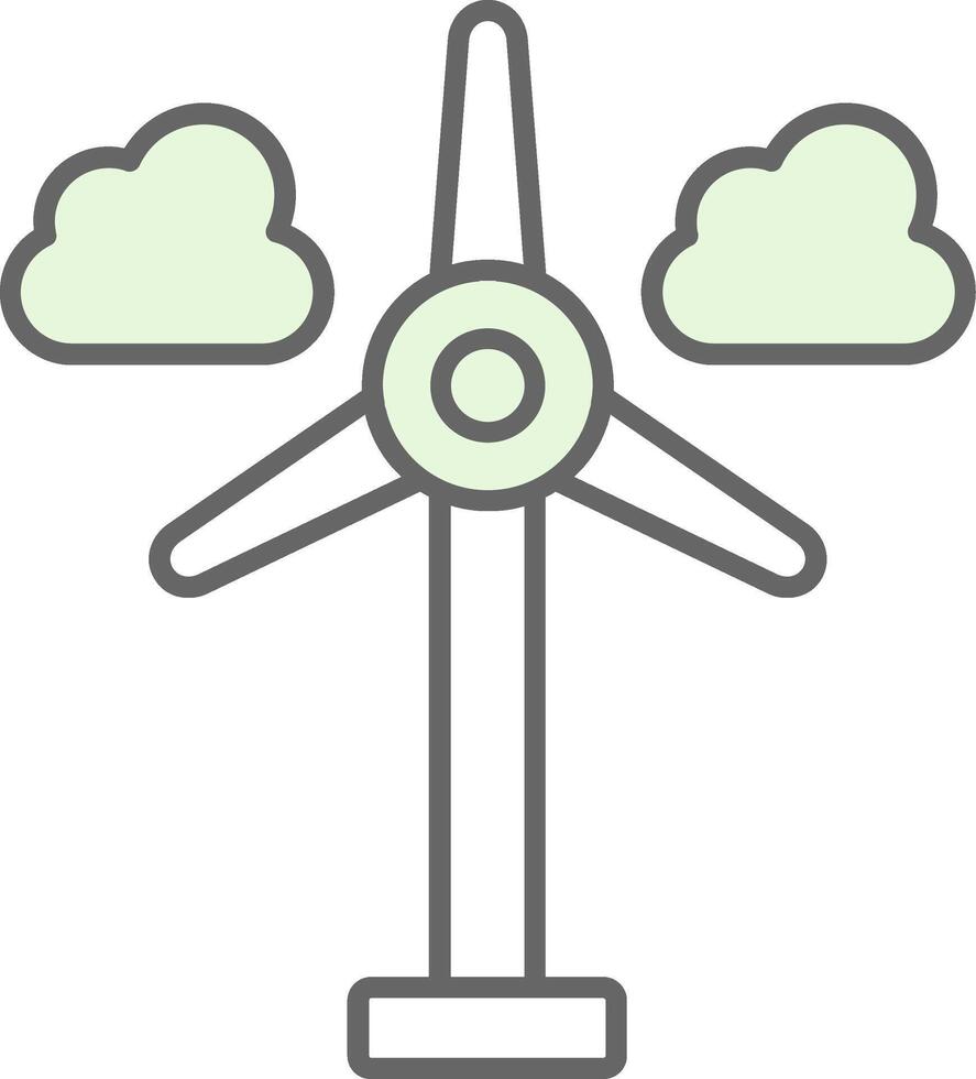 Wind Turbine Fillay Icon vector