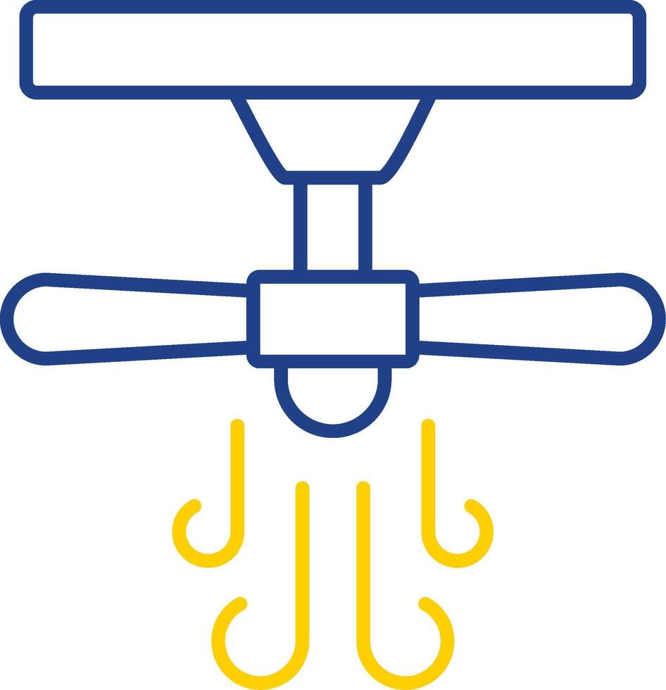 Ceiling Fan Line Two Color Icon vector