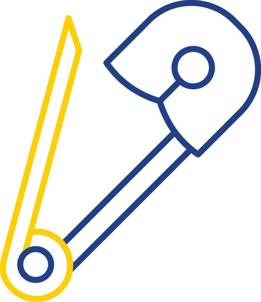 Safety Pin Line Two Color Icon vector