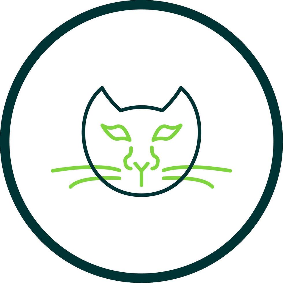 Cat Line Circle Icon vector