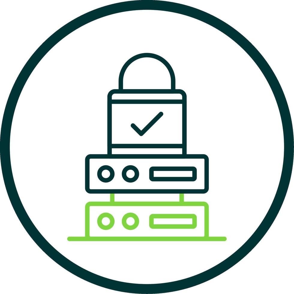 Data Protection Line Circle Icon vector