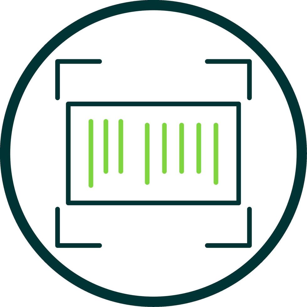 Barcode Line Circle Icon vector