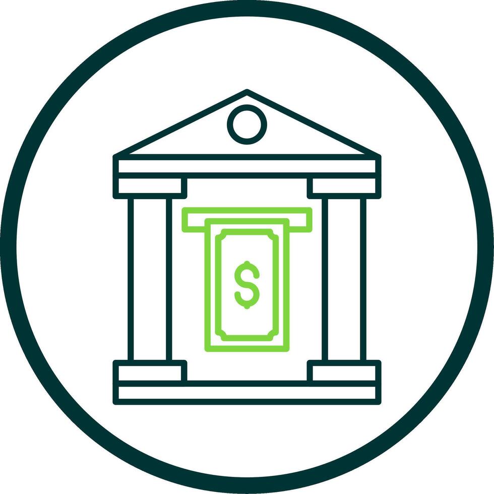 Cash Withdraw Line Circle Icon vector