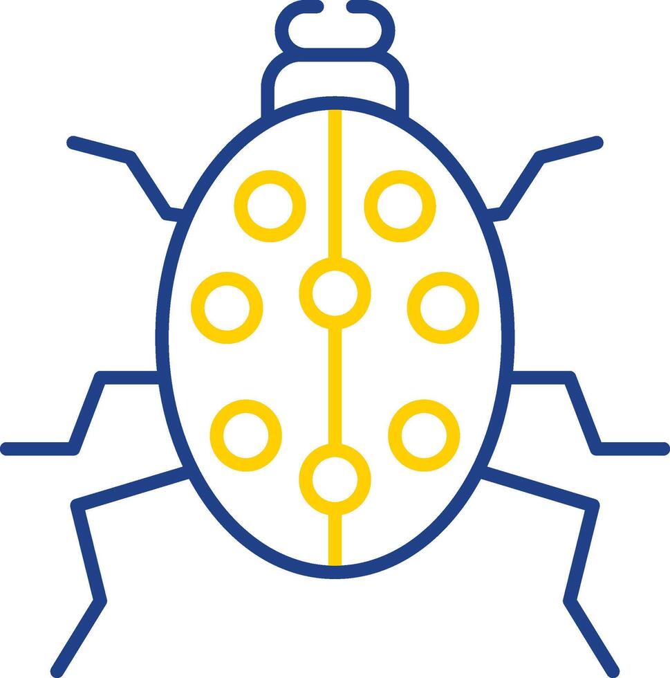 escarabajo línea dos color icono vector