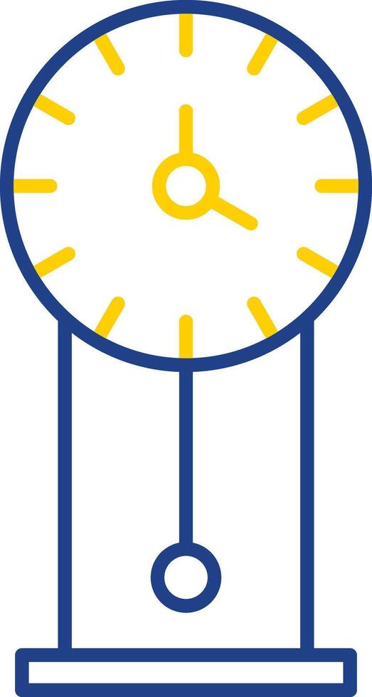 Clásico reloj línea dos color icono vector