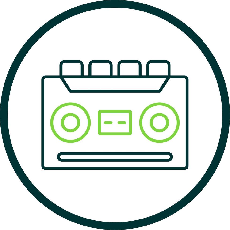 Cassette Recorder Line Circle Icon vector