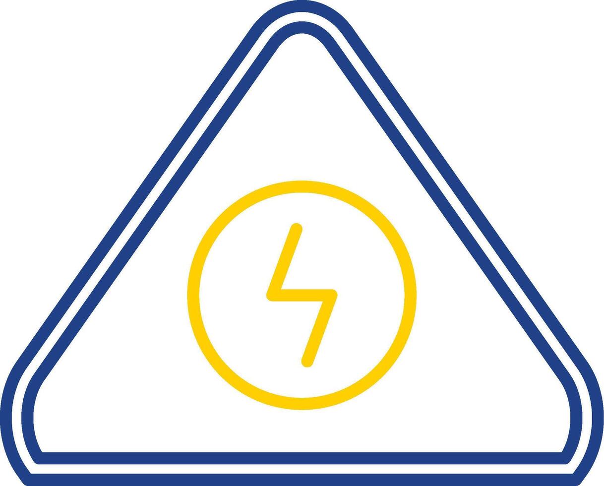 Electrical Danger Sign Line Two Color Icon vector