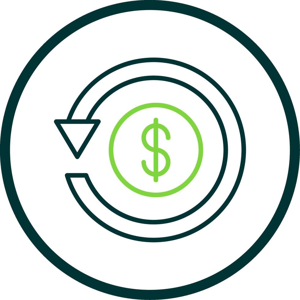 Refund Line Circle Icon vector