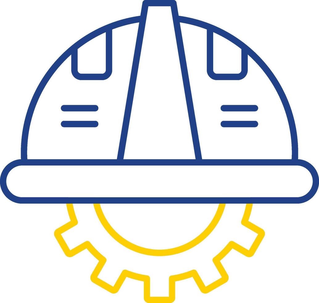 Saftey Helmet Line Two Color Icon vector