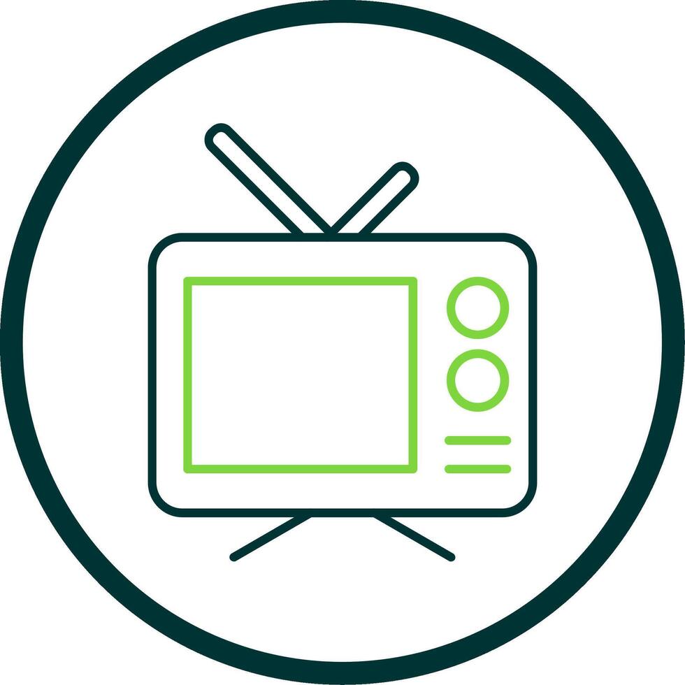 Television Line Circle Icon vector