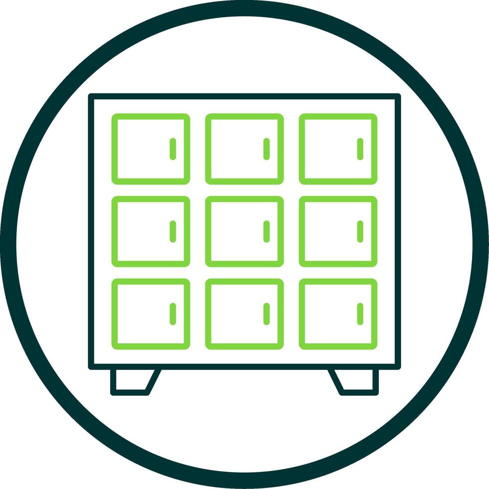 Locker Line Circle Icon vector