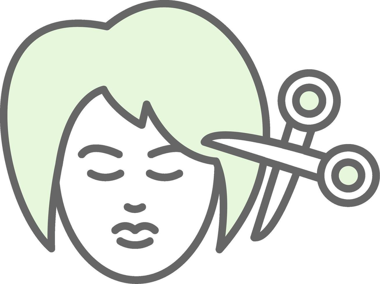 mujer pelo relleno icono vector