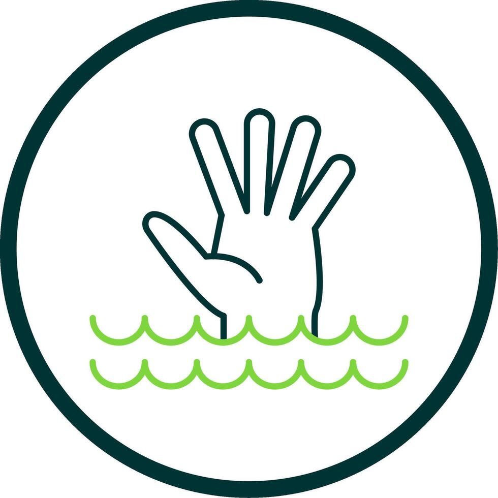 Drowning Line Circle Icon vector