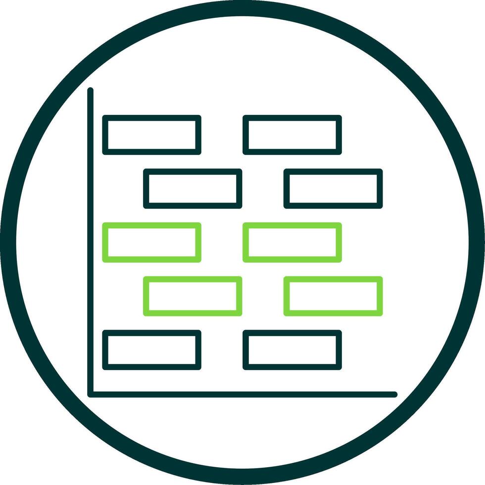 Gantt gráfico línea circulo icono vector